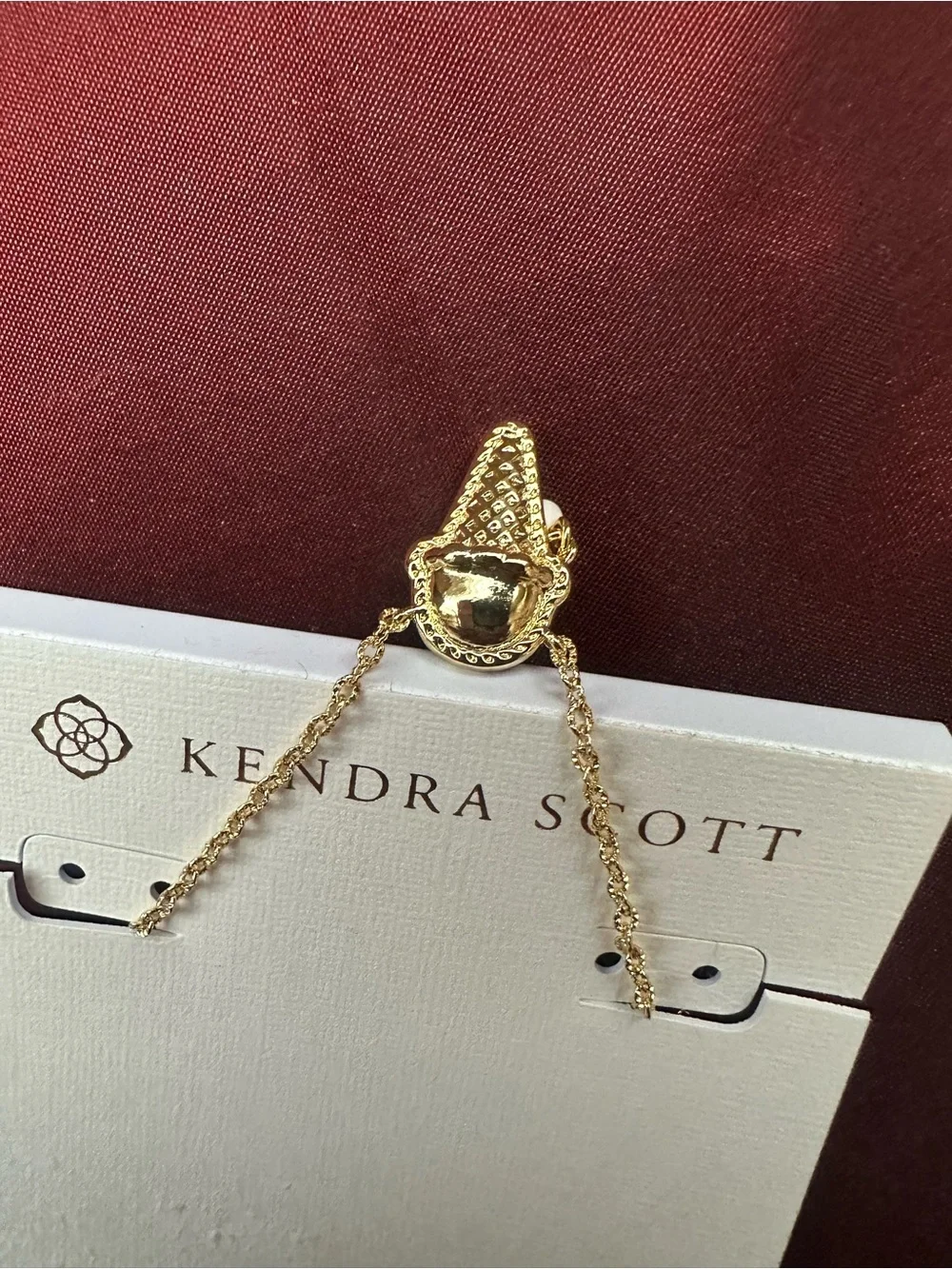 NWT! Kendra Scott 14K gold over brass Ice-Cream Cone Reversible Necklace Pendant